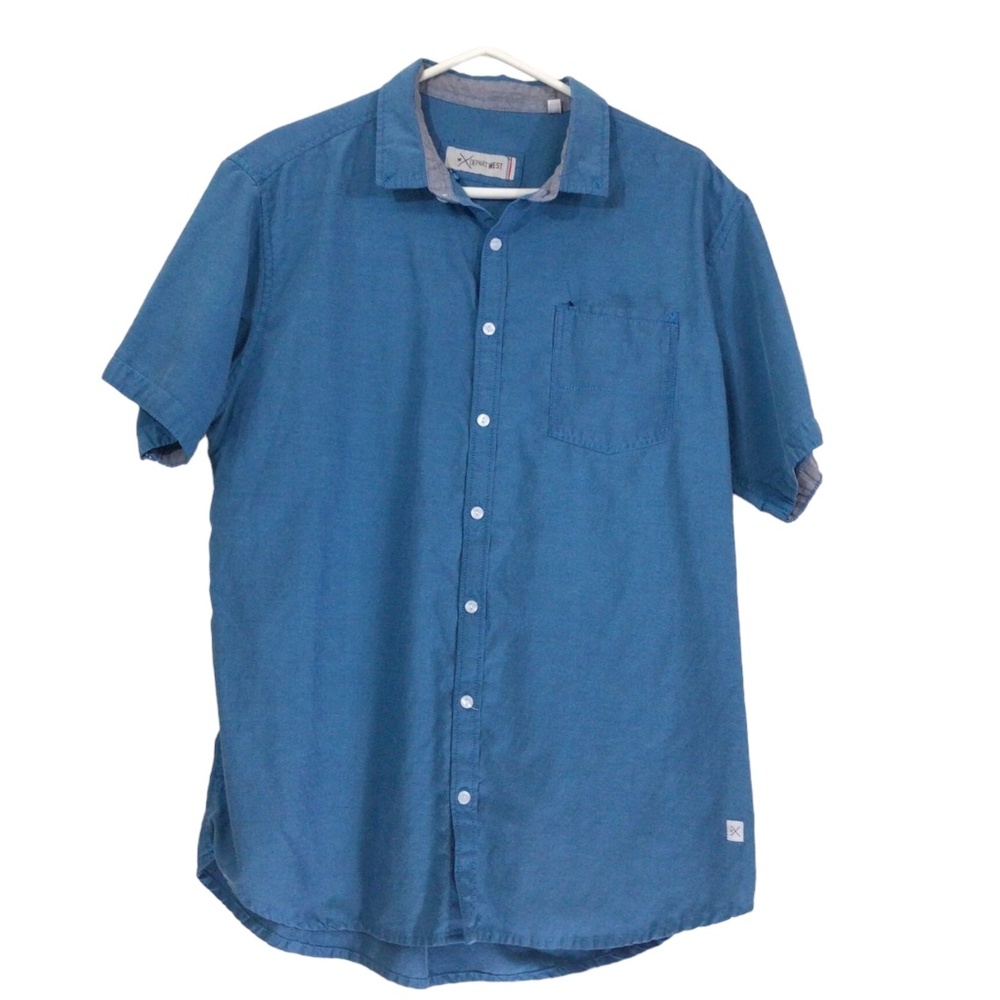 DEPART WEST Short Sleeve Button Down Shirt Men's XL